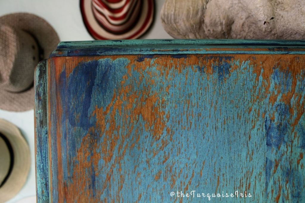 Bohemian Vintage Wardrobe Hand Painted in Sante Fe Turquoise