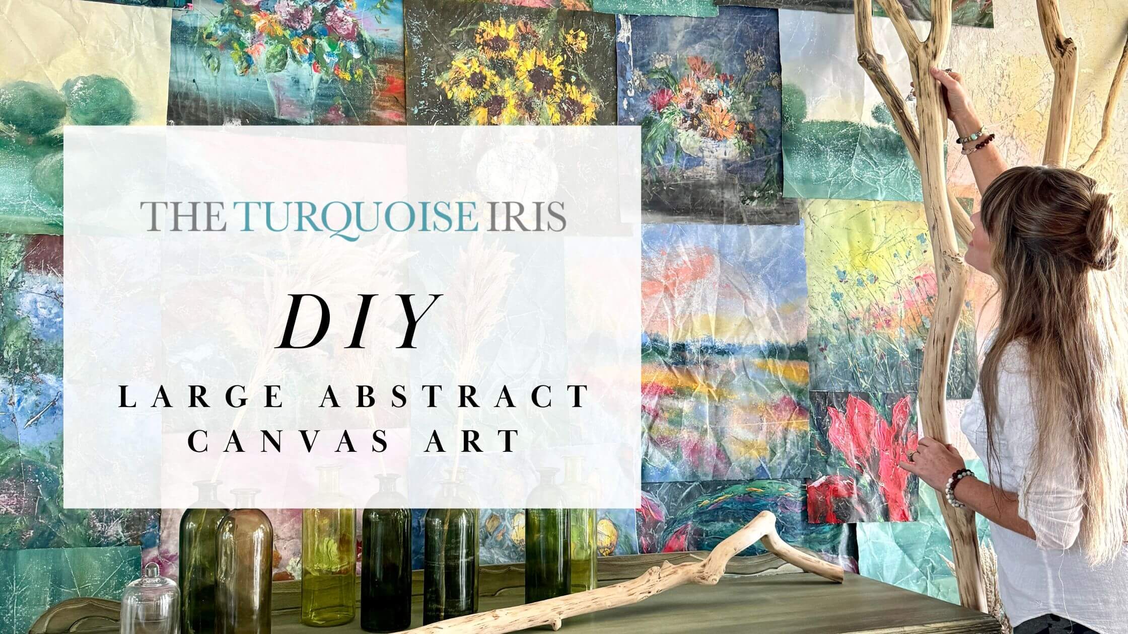 DIY Large Abstract Canvas Art • The Turquoise Iris
